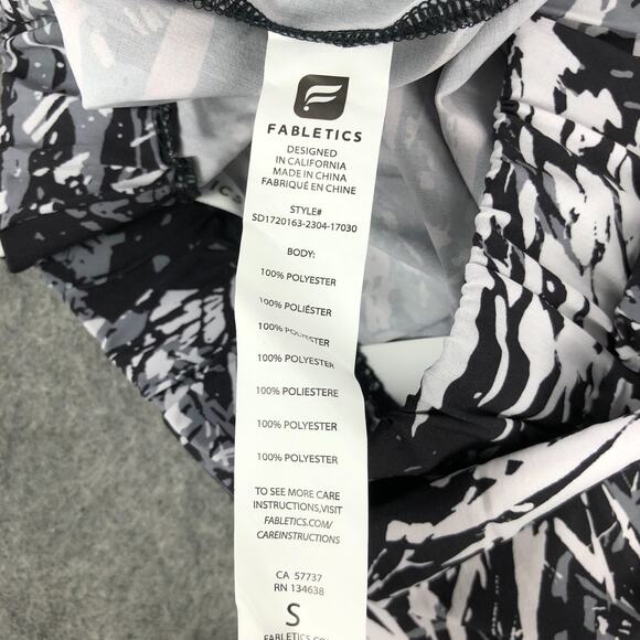 NEW Fabletics Womens Coverup Skirt Small 4/6 Black White Tropical Wrap-Front - Picture 5 of 10